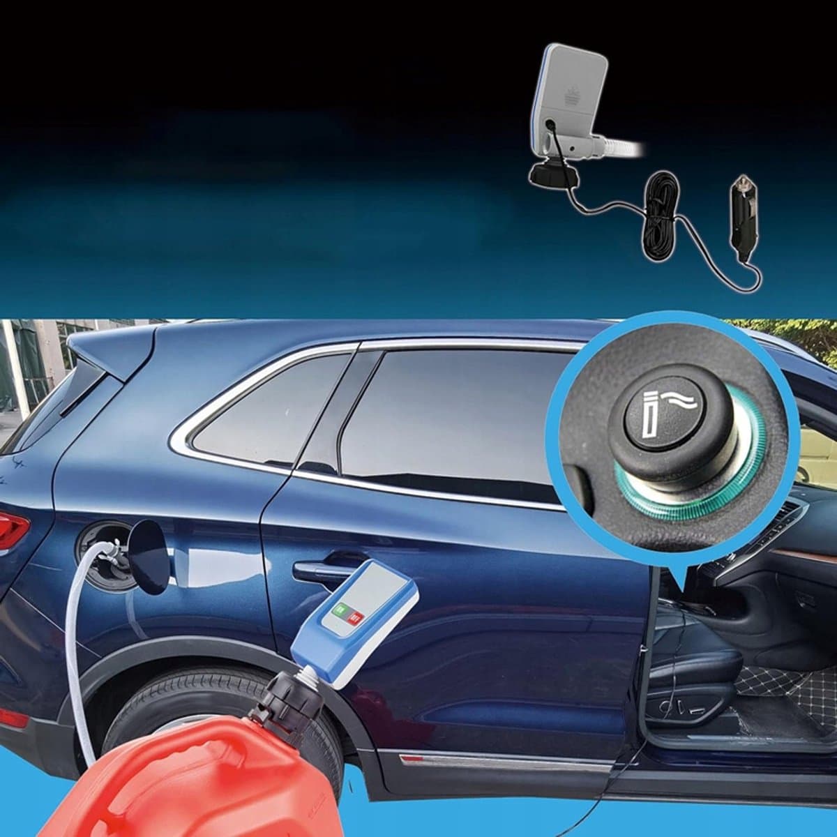 Elektrische Benzinepomp - Elektrische Oliepomp - Draagbare Universele Sifonpomp - 12L/min - Corrosiebestendig - Intelligente automatische stop met overloopbeveiliging - Voor Benzine & Diesel thumbnail 6