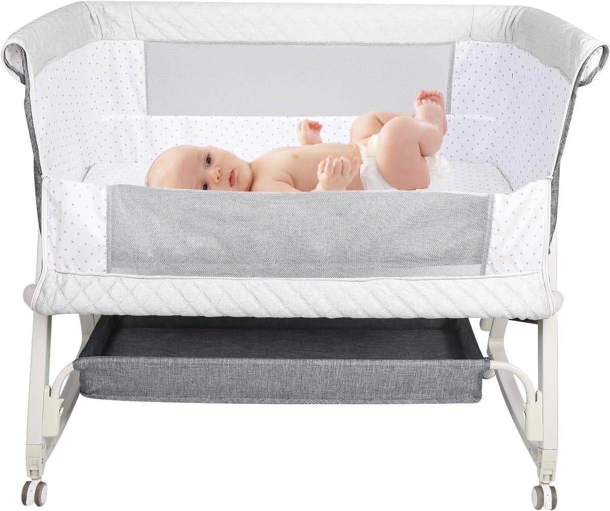 Verstelbare Co-Sleeper en Reiswieg met Matras voor Baby - 3-in-1 Functionaliteit thumbnail 4
