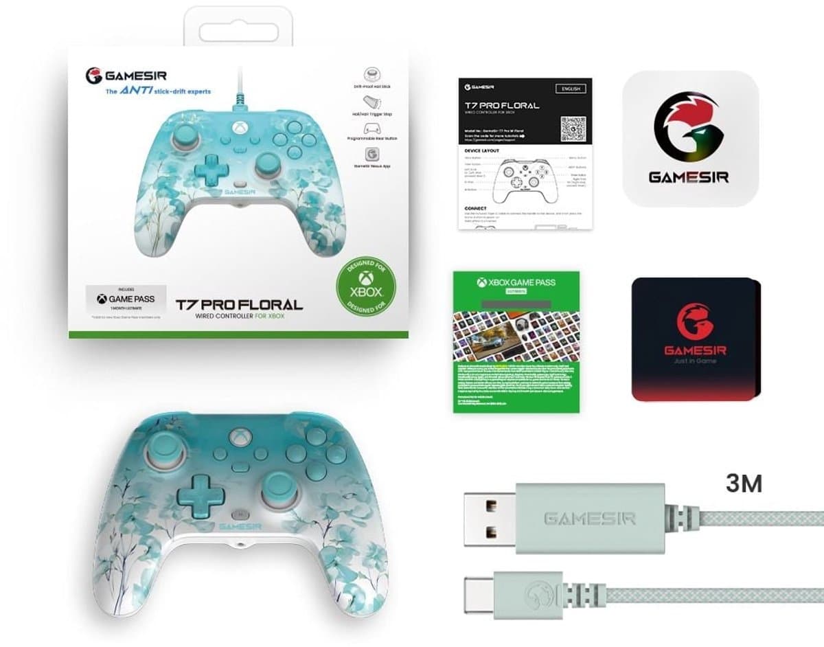 GameSir T7 Pro - Bedrade controller - Hall Effect - Xbox Series X/S/Xbox One/PC - Floral thumbnail 6