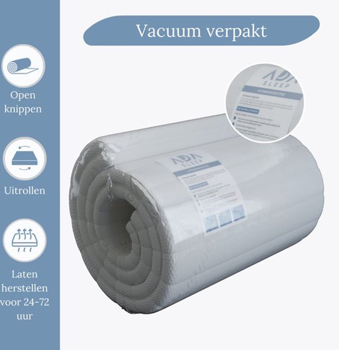 Koudschuim topper 140x200 - medium hardheid topmatras - Topdek Matras - circa 8-9 CM Topmatras - afritsbaar - wasbaar - orthopedisch - hypoallergeen topdek matras - CertiPUR® en Okoetex gecertificeerd thumbnail 4