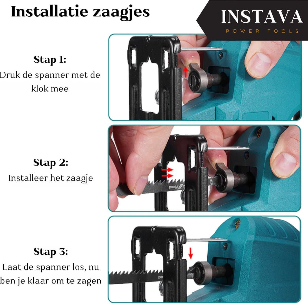 Instava Decoupeerzaag Accu 18V met laser, 2 accu's en LED thumbnail 3