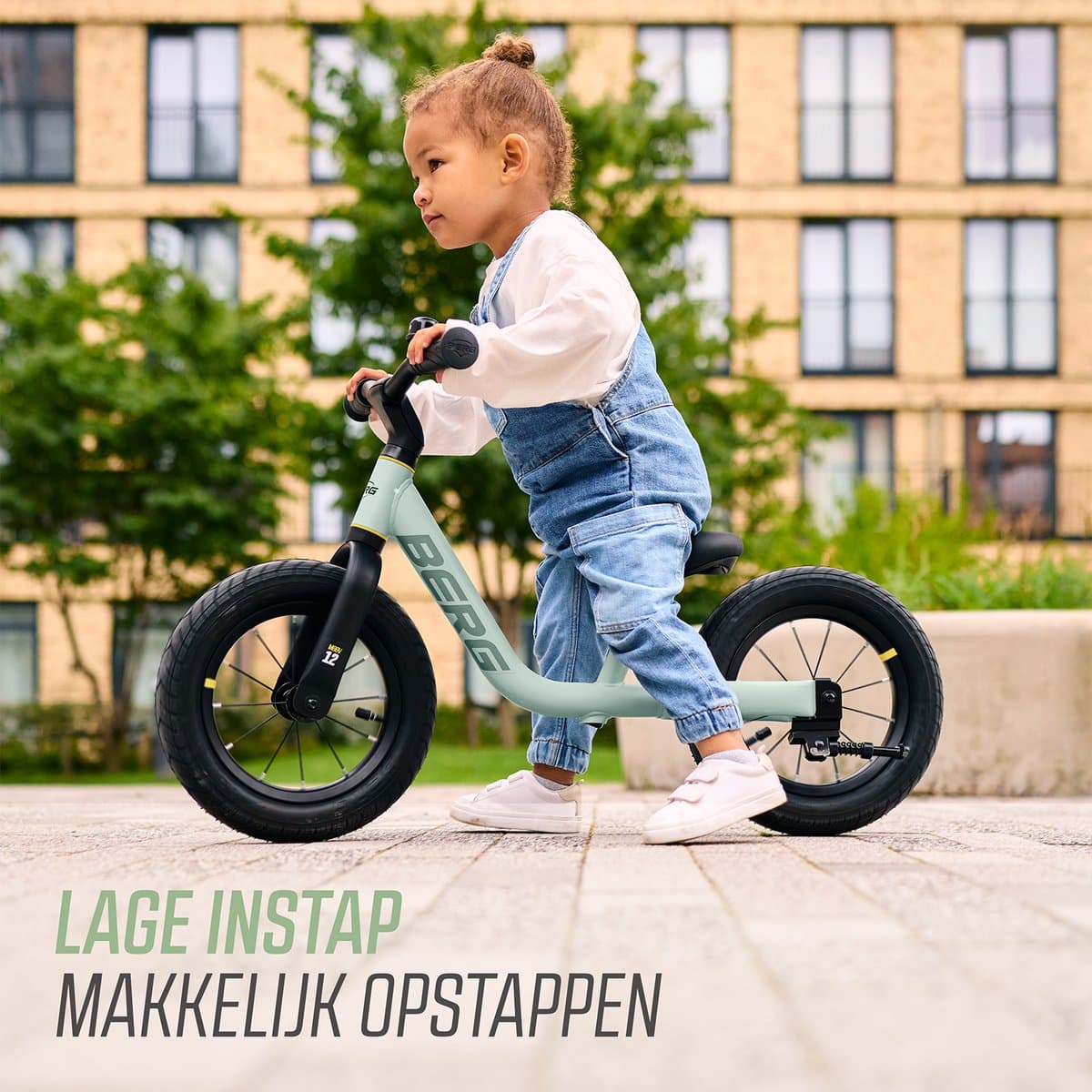BERG MOOV12 Loopfiets - 2,5+ jaar - 12 inch - Lichtgewicht - Comfortabele luchtbanden - Verstelbaar Stuur en Zadel - Sage Green thumbnail 4