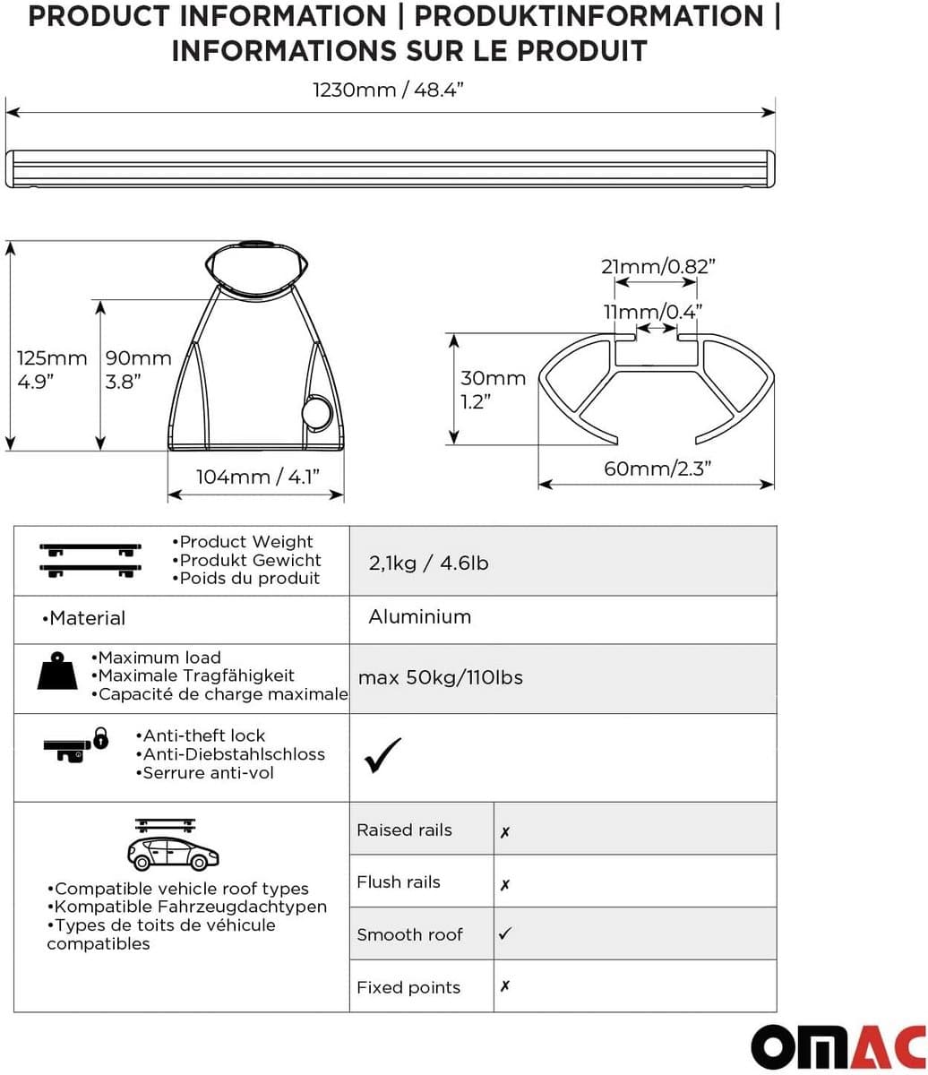 Aluminium Dakdragerset voor Kia Picanto (2011-2017) - Zwaluwdraagbalken voor Fiets- en Bagagedragers thumbnail 7
