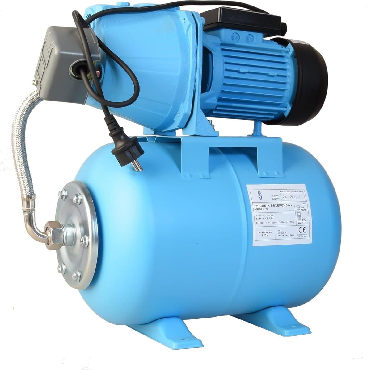 Drukverhogingspomp met Drukketel 24L - 1100W - 3600l/u Waterpomp voor Huis en Tuin thumbnail 2