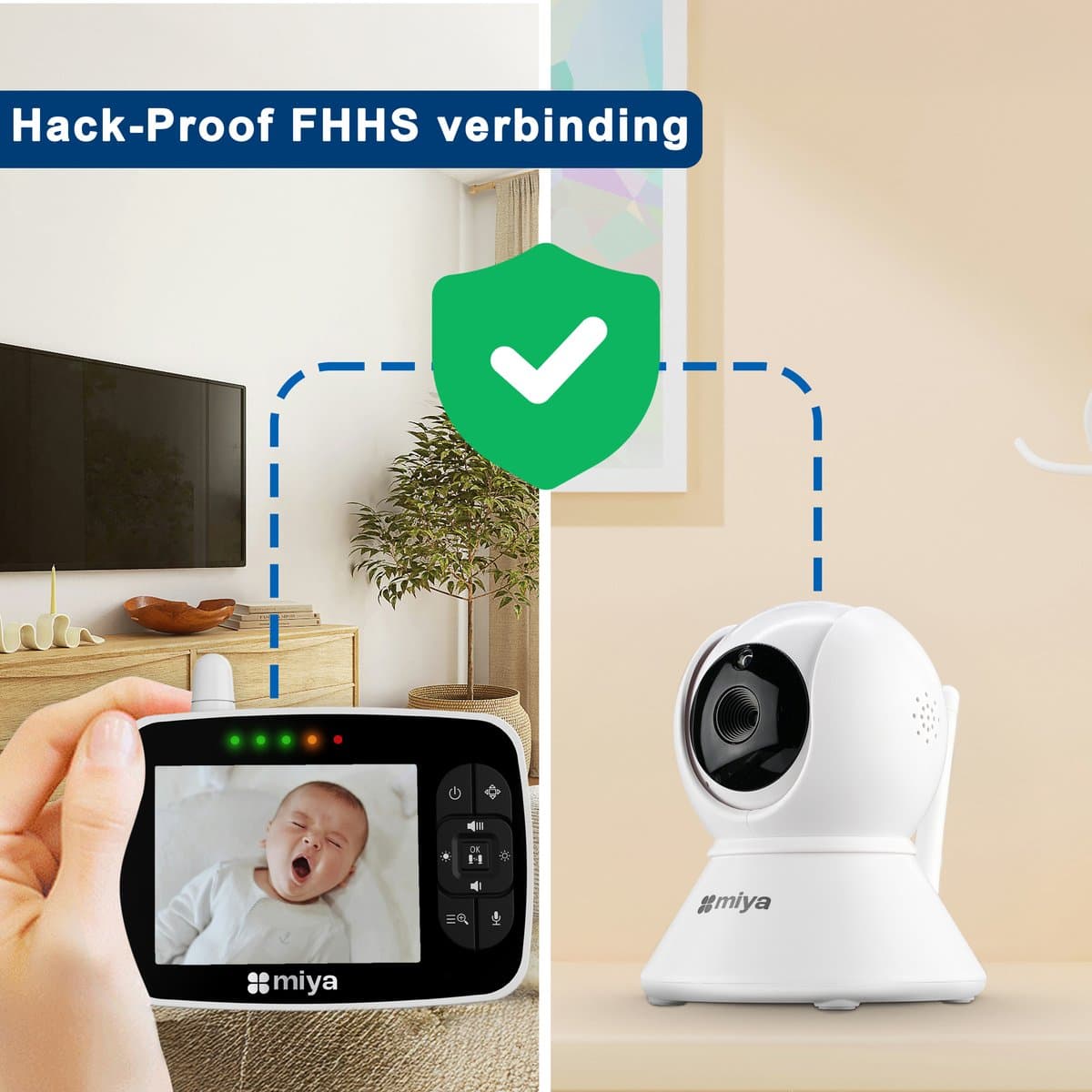 Miya M35 Babyfoon - Babyfoon met camera - Op afstand bestuurbaar - Video & Audio - Baby monitor thumbnail 2