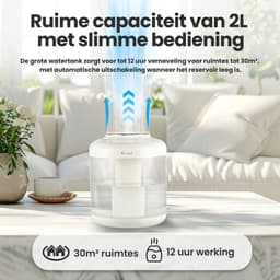 Productfoto van Saaf Luchtbevochtiger L-250 - 1.5L - Draadloos & Fluisterstil