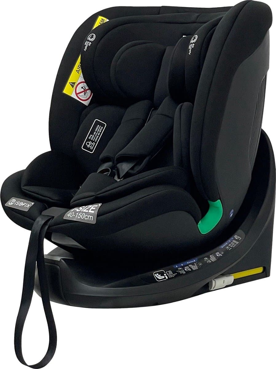 Ding Mae Autostoel - Zwart - 360° Draaibare Isofix Autostoel - i-Size - Vanaf 40 tot 150cm - 0 tot 12 jaar thumbnail 2