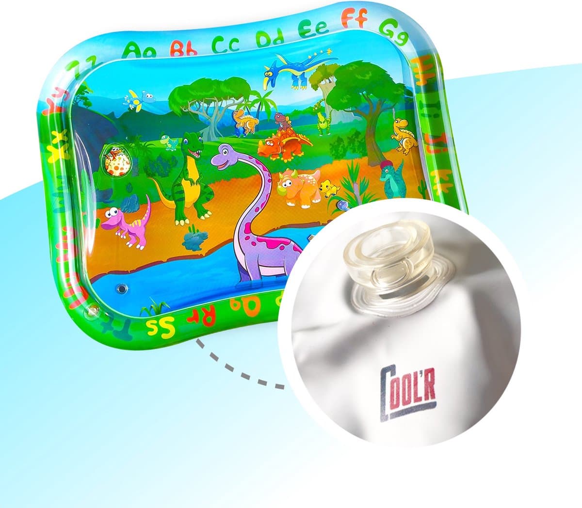 COOL'R® XXL Waterspeelmat - Groen - Met geluid - Speelmat - Opblaasbaar baby water speelmat - Speelkleed - Waterspeelgoed - Baby speelgoed 0 jaar - Kraamcadeau - Kinderspeelgoed - Tummy Time - Baby Gym thumbnail 4