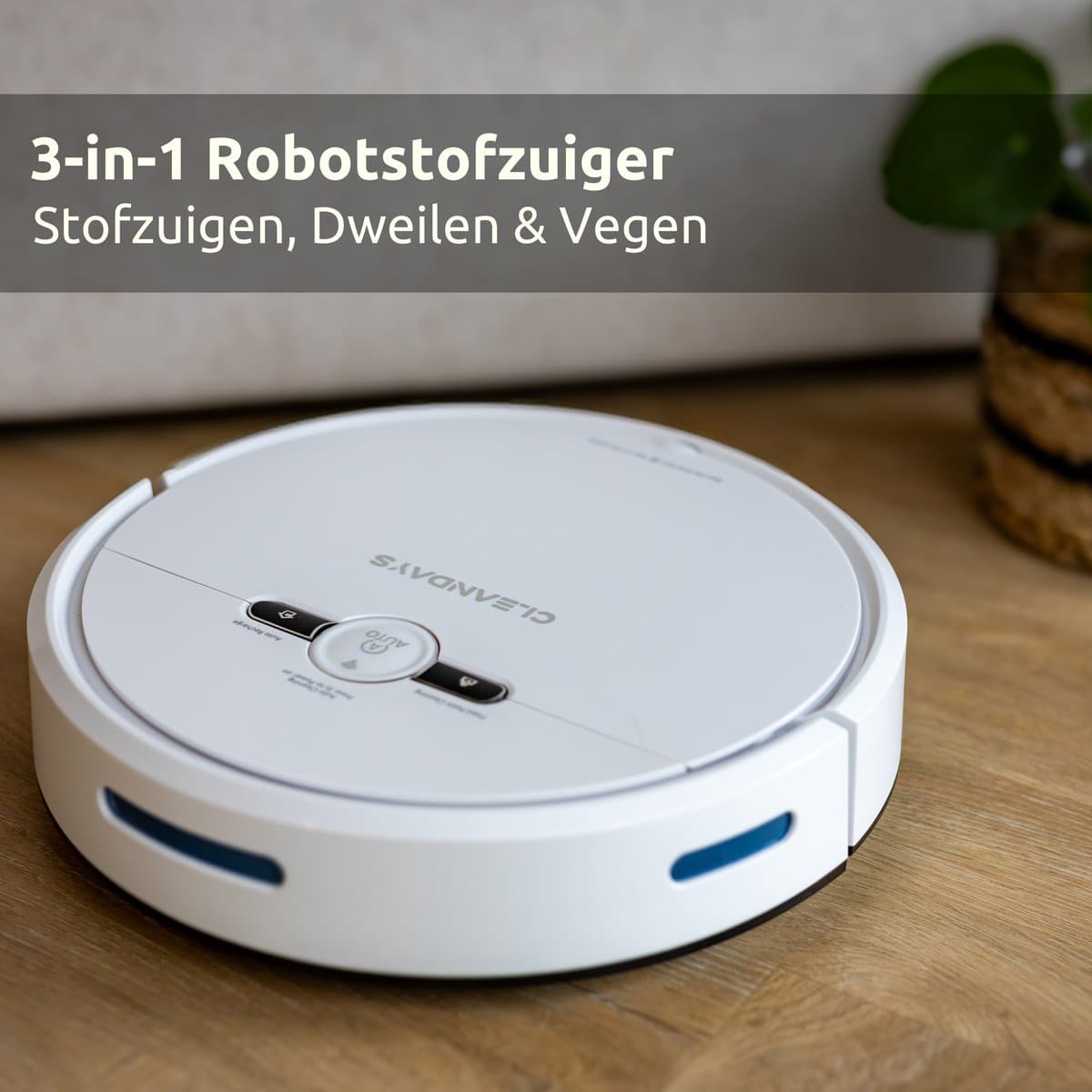 CleanDays Robotstofzuiger met dweilfunctie - Slimme navigatie - Dweilrobot - Robotstofzuiger met laadstation - Werkt met huisdieren - Inclusief Nederlandstalige app & afstandsbediening - D2-001 thumbnail 2