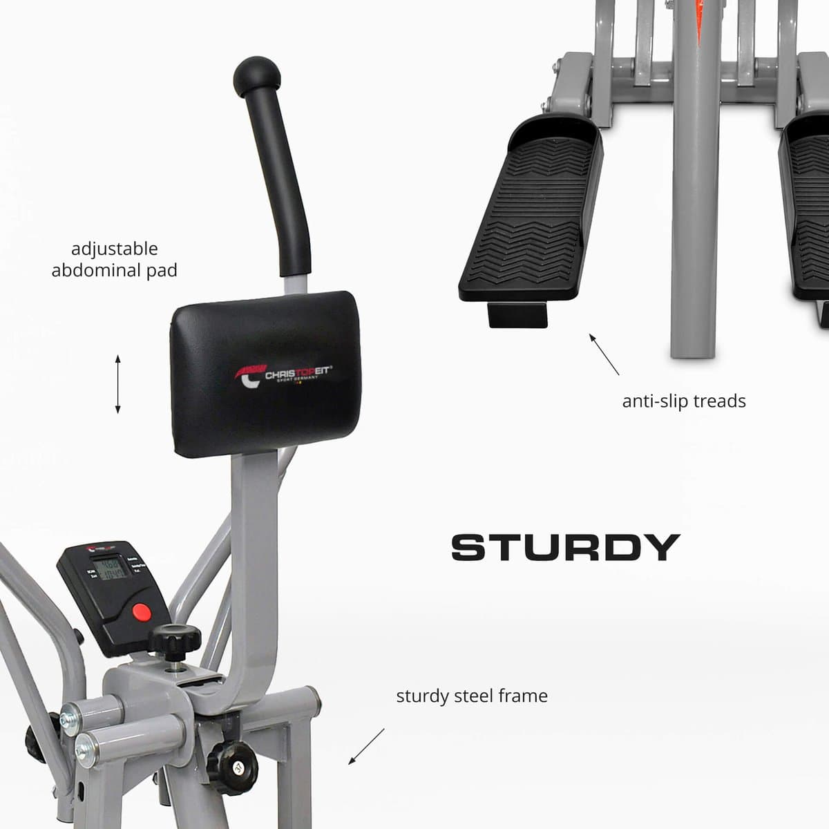 Christopeit Crosstrainer opvouwbaar voor thuis - Gewrichtsvriendelijk - LCD - 100kg - Walker thumbnail 4