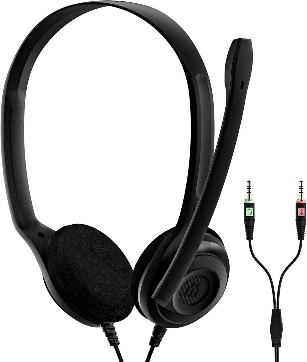 Comfortabele PC Headset met Microfoon voor Bellen en Online Vergaderen - Zwart