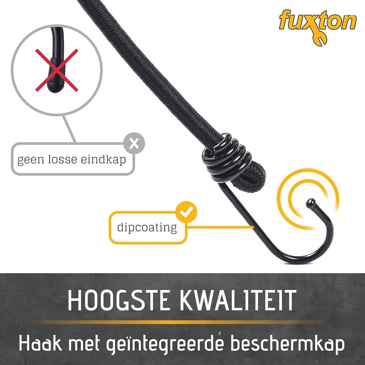 Set van 10 Spanschroeven met Haken - 100cm Zwart voor Dakdragers, Fiets, Auto, Tent thumbnail 2