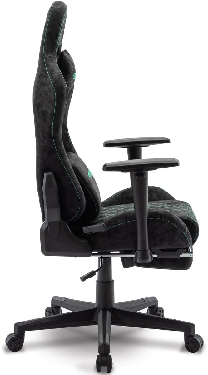 Symino PU lederen Verstelbare Ergonomische Gamestoel met Voetsteun-Gaming Stoel - Bureaustoel Gaming chair - Game Stoel - Tot 200kg - Zwart thumbnail 4
