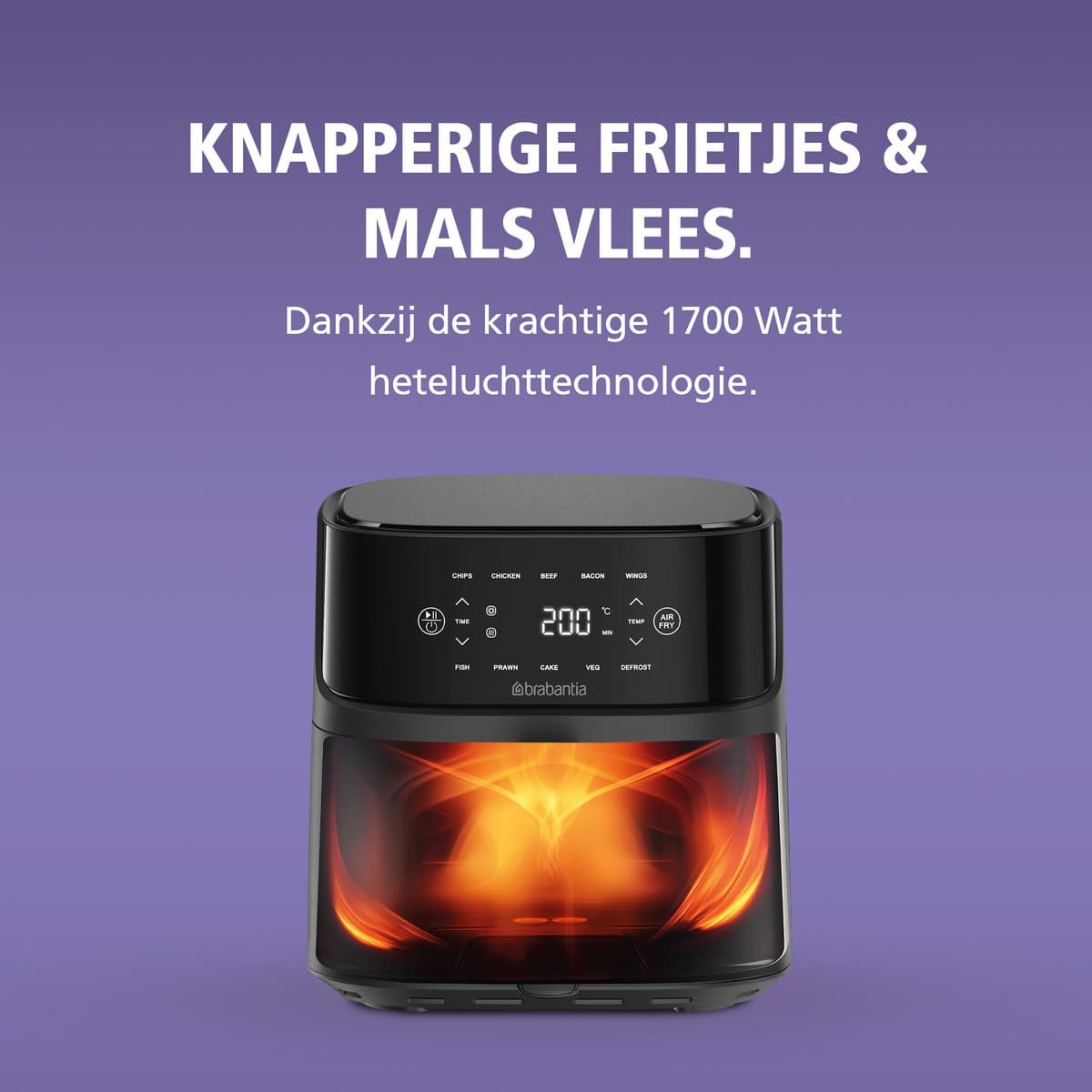 Brabantia Airfryer XXL - 5.7 liter - Digitaal Touchscreen - 10 Kookprogramma's - Tot 5 Personen - PFAS-Vrij - 80ºC tot 200ºC - 1700 Watt - BBEK1136 thumbnail 2