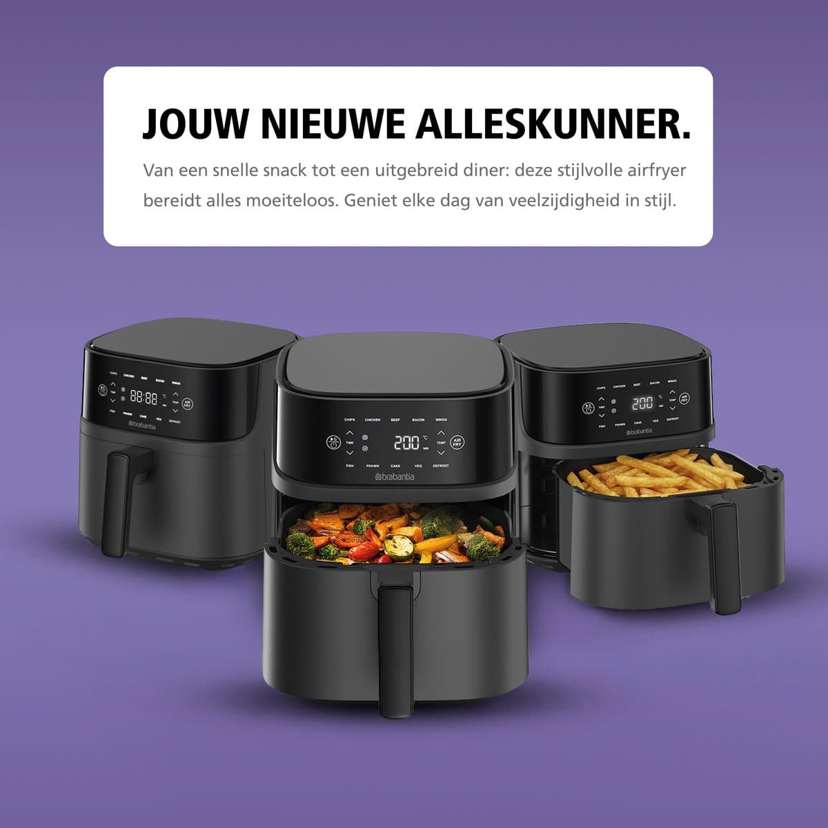 Brabantia Airfryer XXL - 5.7 liter - Digitaal Touchscreen - 10 Kookprogramma's - Tot 5 Personen - PFAS-Vrij - 80ºC tot 200ºC - 1700 Watt - BBEK1136 thumbnail 6