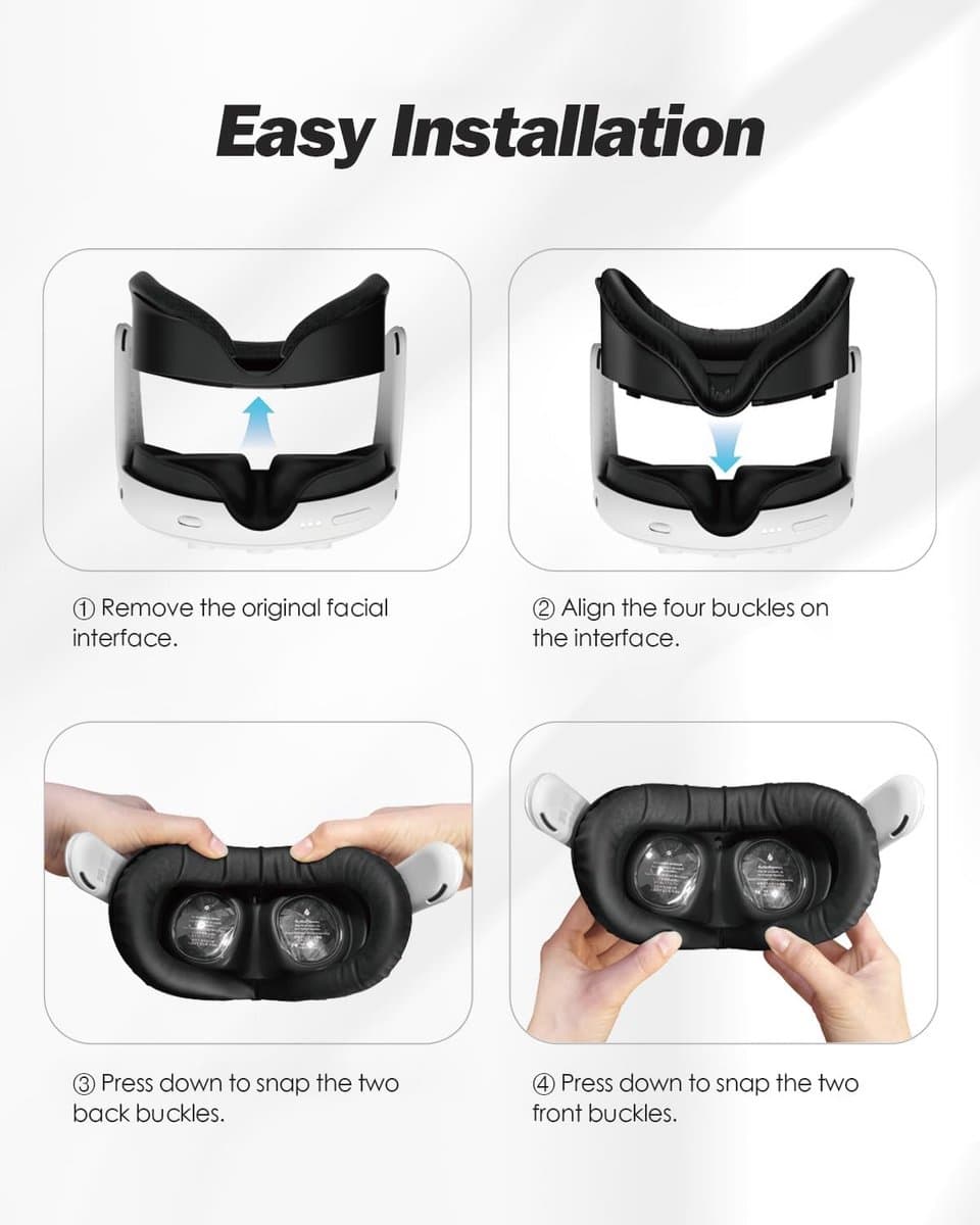 Gezichtsinterface en gezichtsbeschermingspad voor Meta Quest 3 - Comfortabele VR-accessoires thumbnail 3