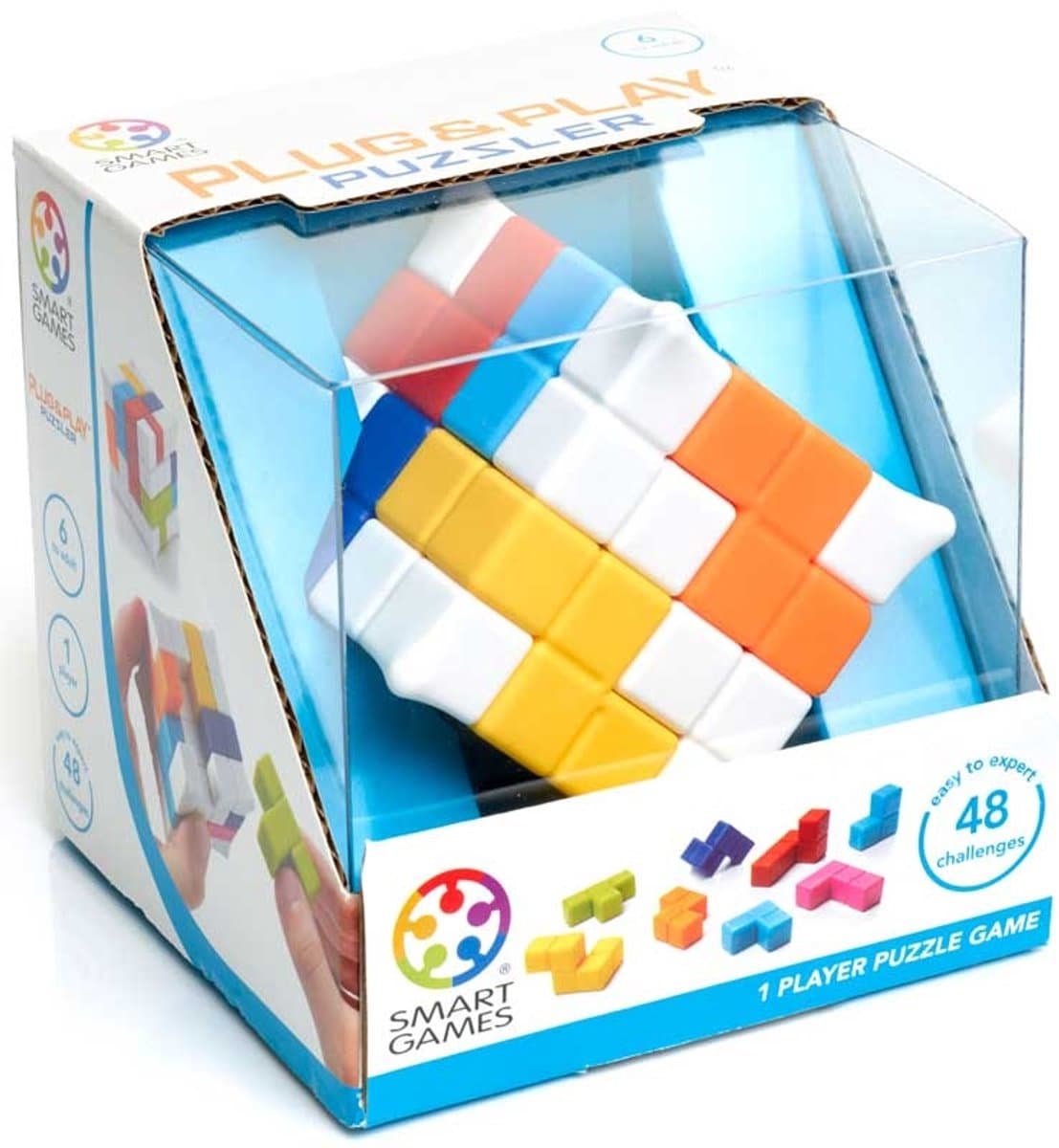 SmartGames Plug & Play Puzzler: compacte friemelkubus met 48 opdrachten thumbnail 7
