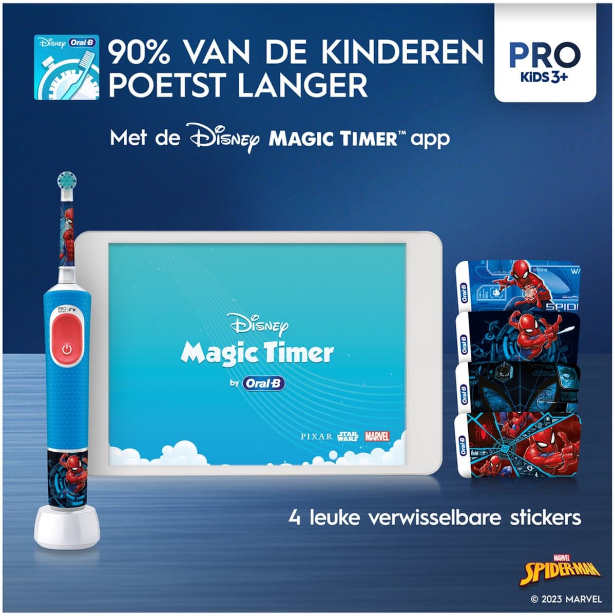 Oral-B Pro Kids - Spider-Man - Elektrische Tandenborstel -2 Opzetborstels thumbnail 5