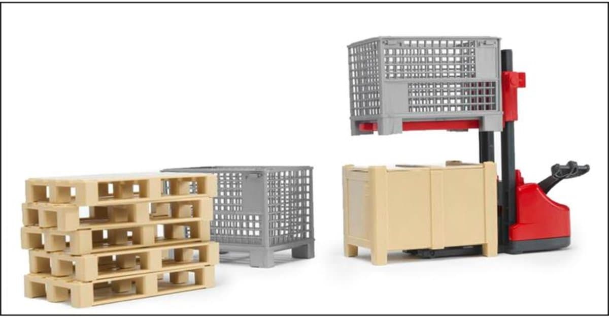 Bruder bworld Logistiek accessoire set: pallets & decoraties thumbnail 3