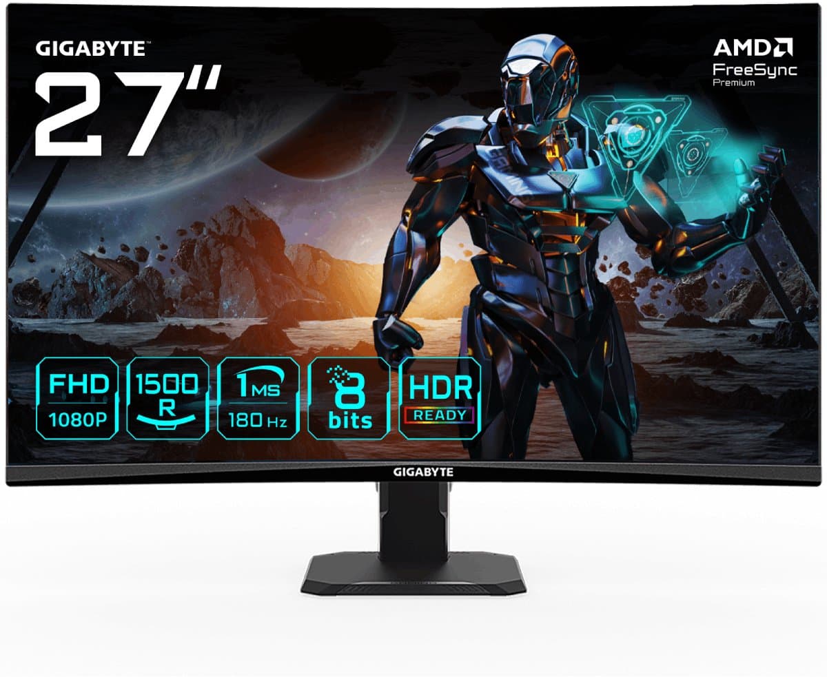 Gigabyte GS27FC - Curved 180Hz gaming monitor 27 inch