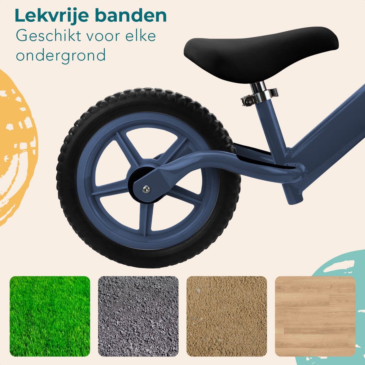 LifeGoods Loopfiets - Speelgoed 2 jaar en ouder - Jongens en Meisjes - Balance Bike - Loopfietsje - Marineblauw thumbnail 6