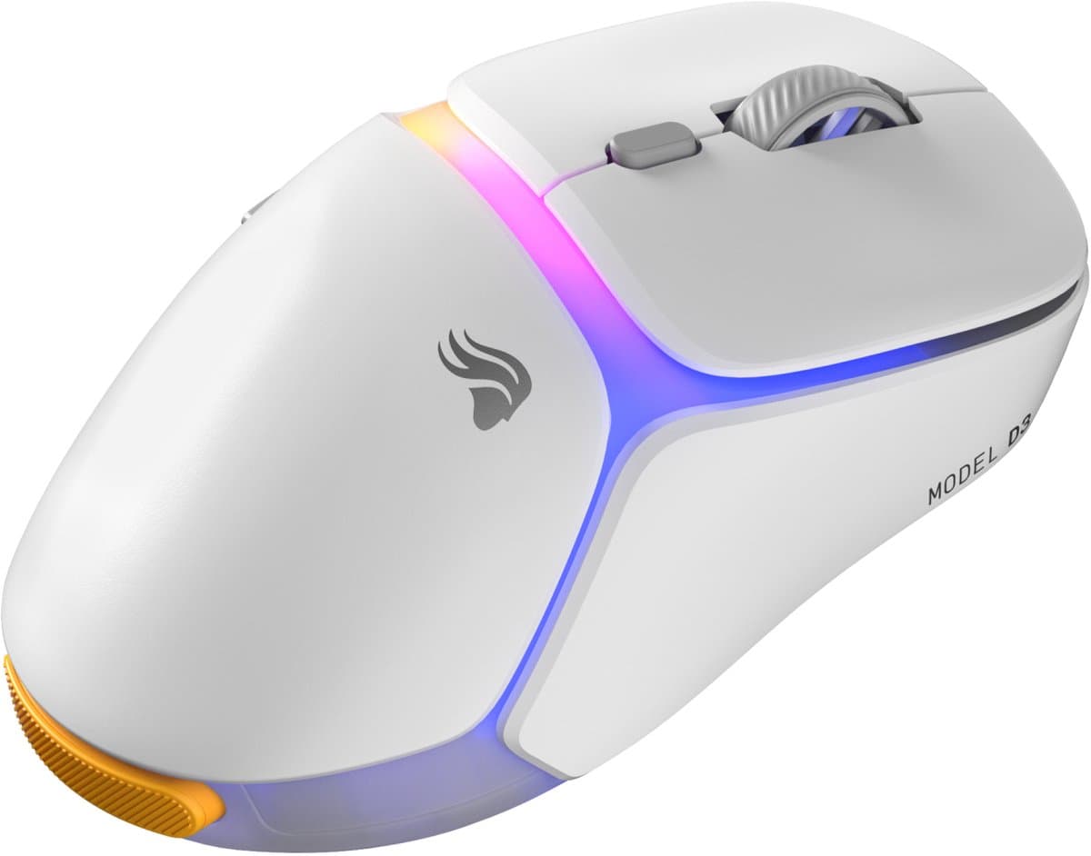 Glorious Gaming - draadloze gamingmuis Model D3 - Uitwisselbaar InfinitePlay-batterijsysteem, 8k polling, 130M click optische schakelaars, licht gewicht van 69 g, 30K DPI optische sensor, RGB - Wit thumbnail 2