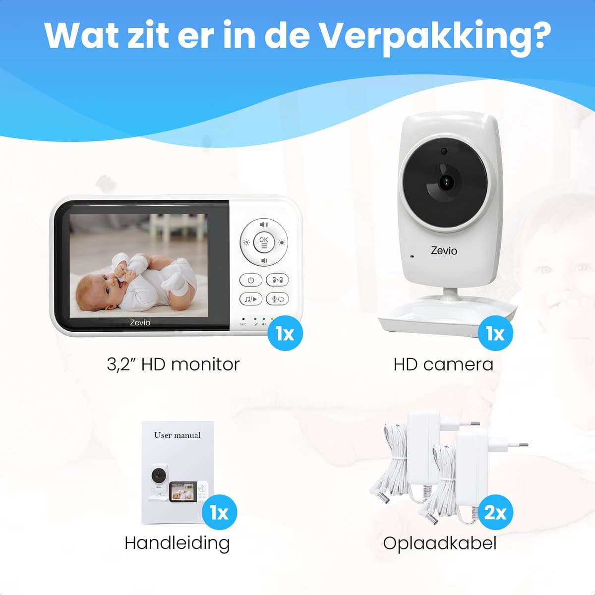 Zevio Babyfoon Comfort - Babyfoon Met Camera - Baby Monitor - Baby Camera thumbnail 7