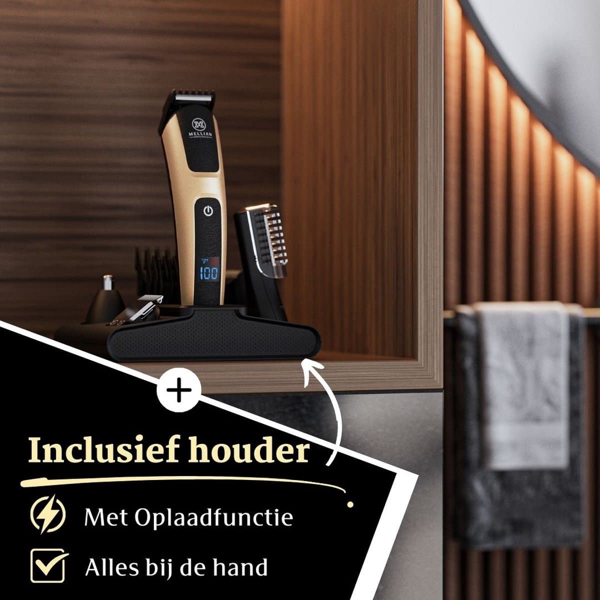 Mellian SignaturePro Baardtrimmer Mannen - 10-Delige Trimmer Set - Bodygroomer & Scheerapparaat thumbnail 3
