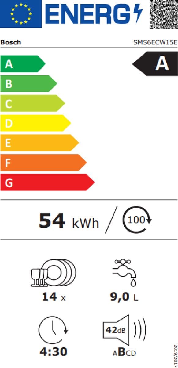 Bosch SMS6ECW15E - Serie 6 - Vrijstaande vaatwasser - 60 cm - Wit - Energielabel A - Home Connect thumbnail 2