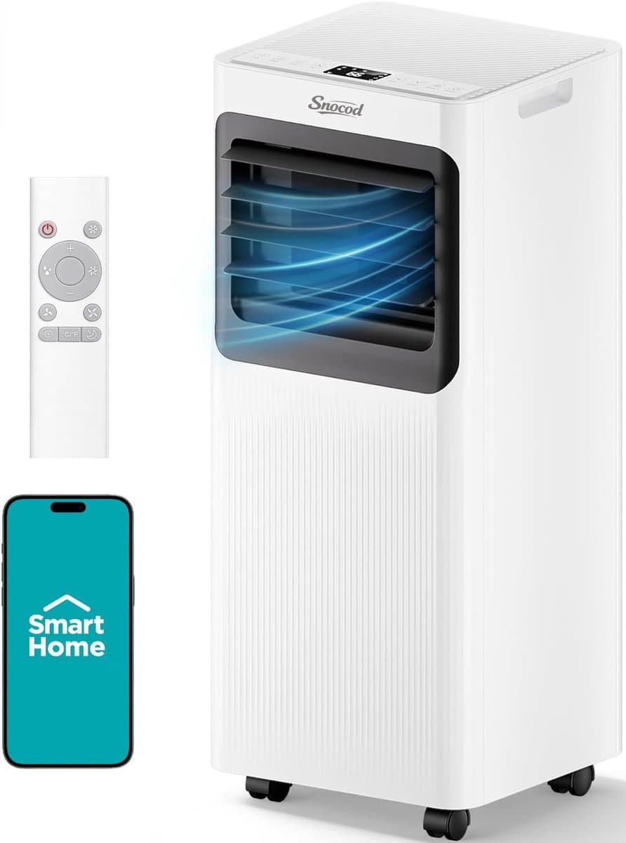 Mobiele airco 16000 BTU stille draagbare airconditioner met wifi, ontvochtiger en slaapstand