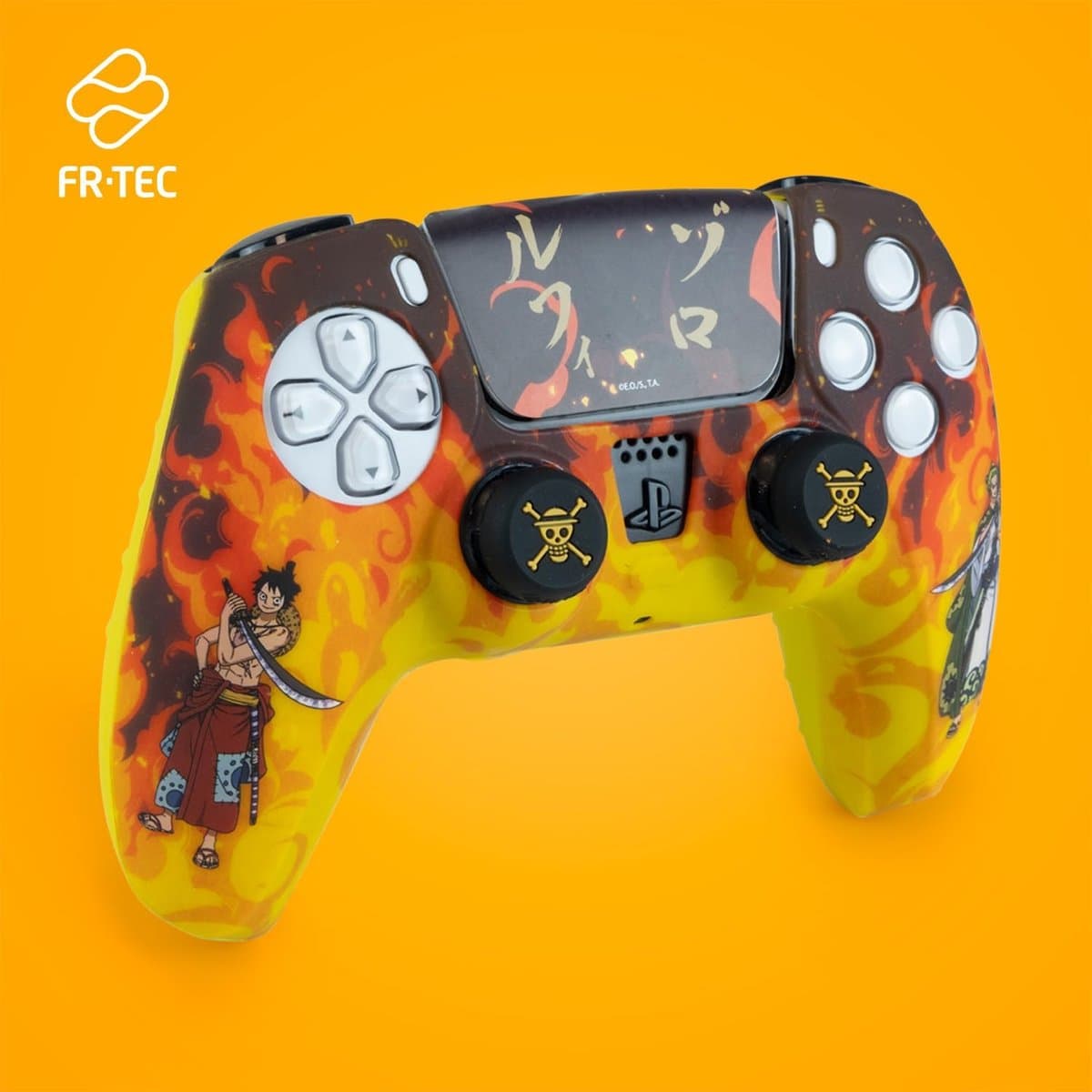 Thijox - Custom Kit ONE PIECE voor PS5 DualSense Controller, siliconen grip met stickers, perfect voor gamers, kleurrijke accessoires, originele licen thumbnail 2