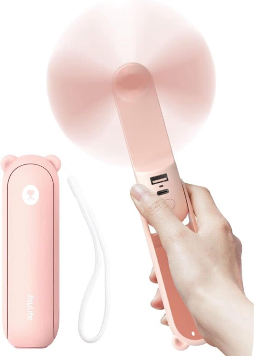 Solvix tafel ventilator geluidloos - Draagbare Ventilator - Bruin - 4800 mAh Powerbank - Maximaal 46 Uur Batterijduur - Voor Thuis en Buitengebruik thumbnail 5