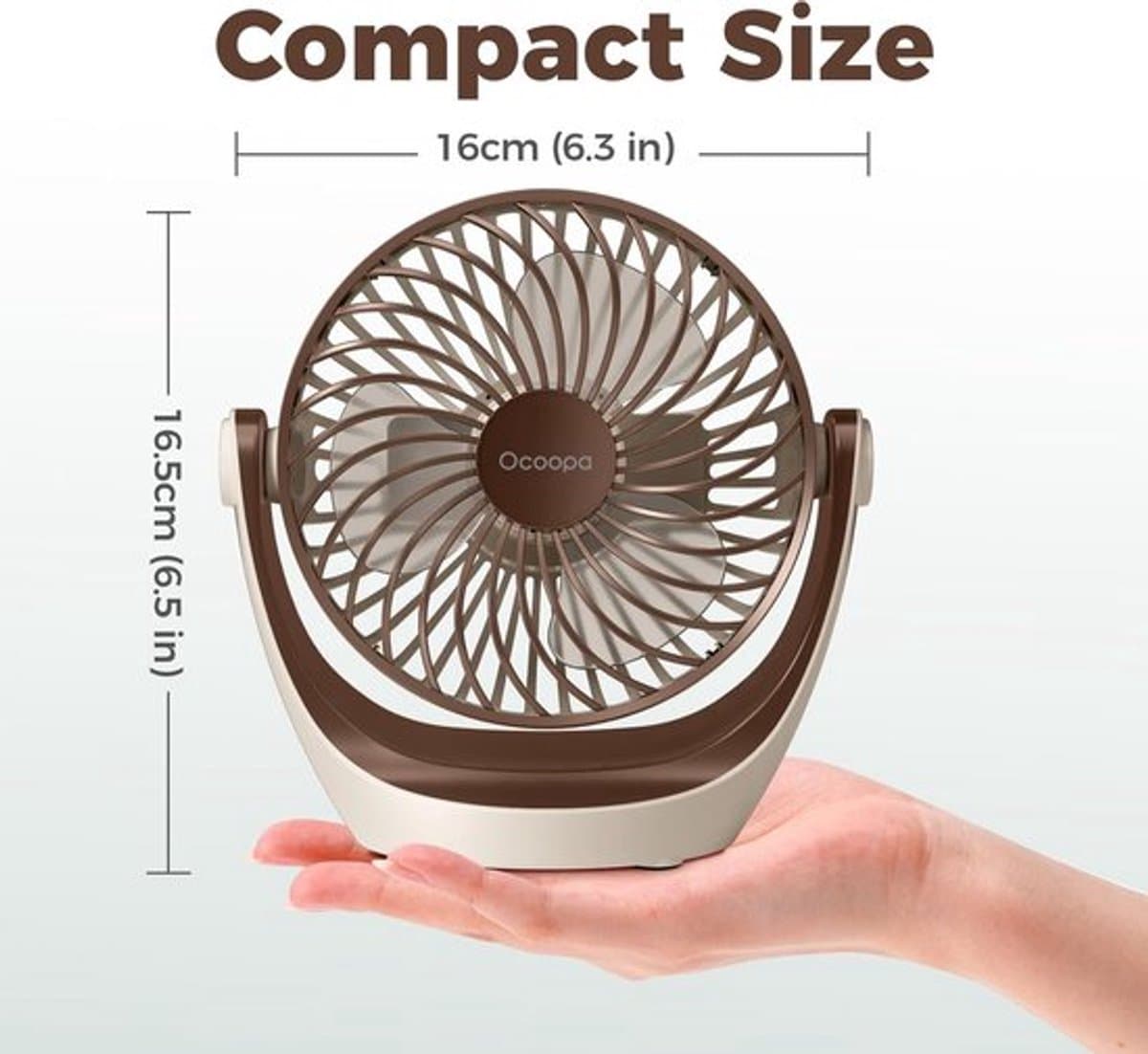 Solvix tafel ventilator geluidloos - USB Desk Fan - Zwart - Krachtige Luchtstroom - Stil in Gebruik - Voor Thuis en Kantoor thumbnail 2
