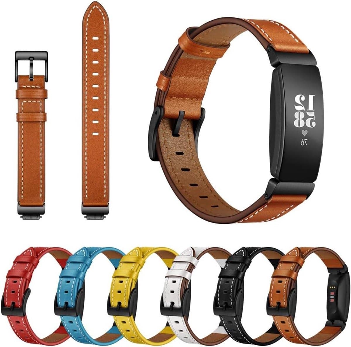 Genuine Leather Sportieve Vervangband voor Fitbit Inspire/Inspire HR - Stijlvolle Polsband met Metaalgesp voor Fitness Tracker, Duurzaam en Comfortabel thumbnail 5