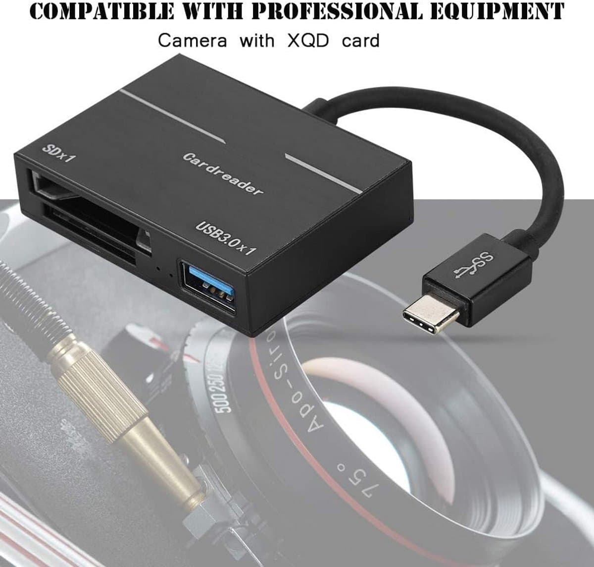 Kaartlezer - SD XQD - Snelle Data Transfer - Type-C 3.0 Interface - 6 x 1.5 x 15 cm thumbnail 7