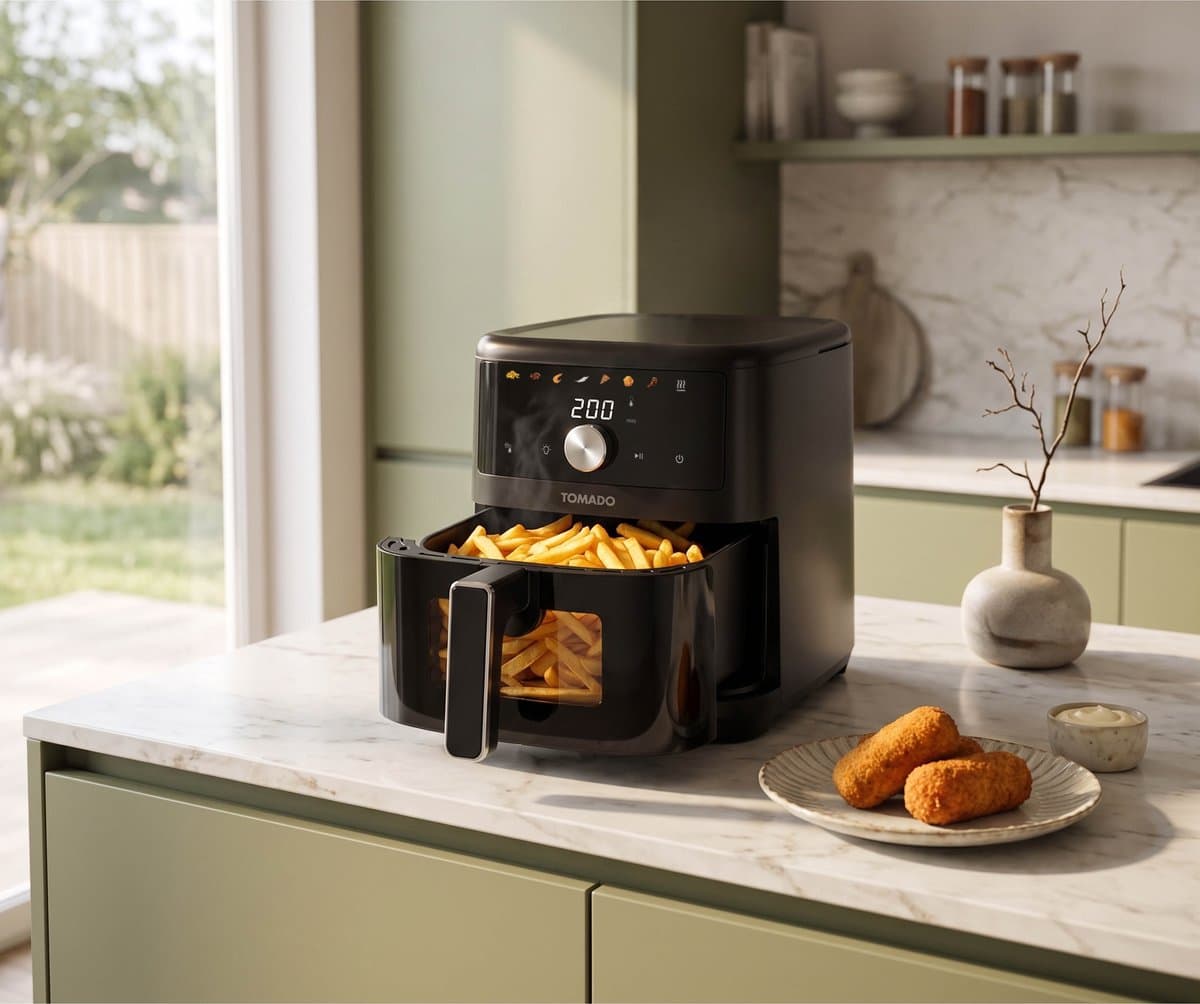 Tomado TAF6002B - Airfryer XXL - Heteluchtfriteuse - 6 liter - Kijkvenster - 7 automatische programma's - Zwart thumbnail 3