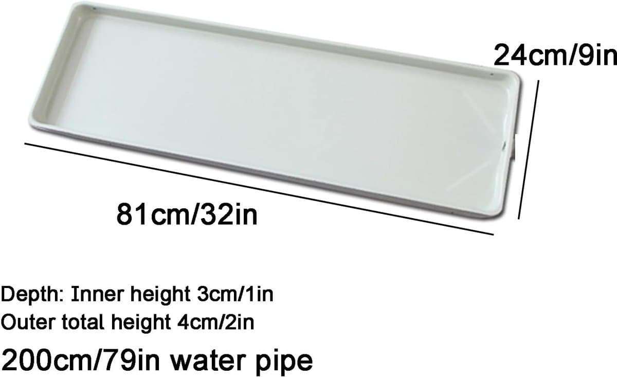 Airco Lekbak - Condensbak Afvoer - Condenswater Opvangen - Met 200cm Slang - 81cm - Zilver thumbnail 6