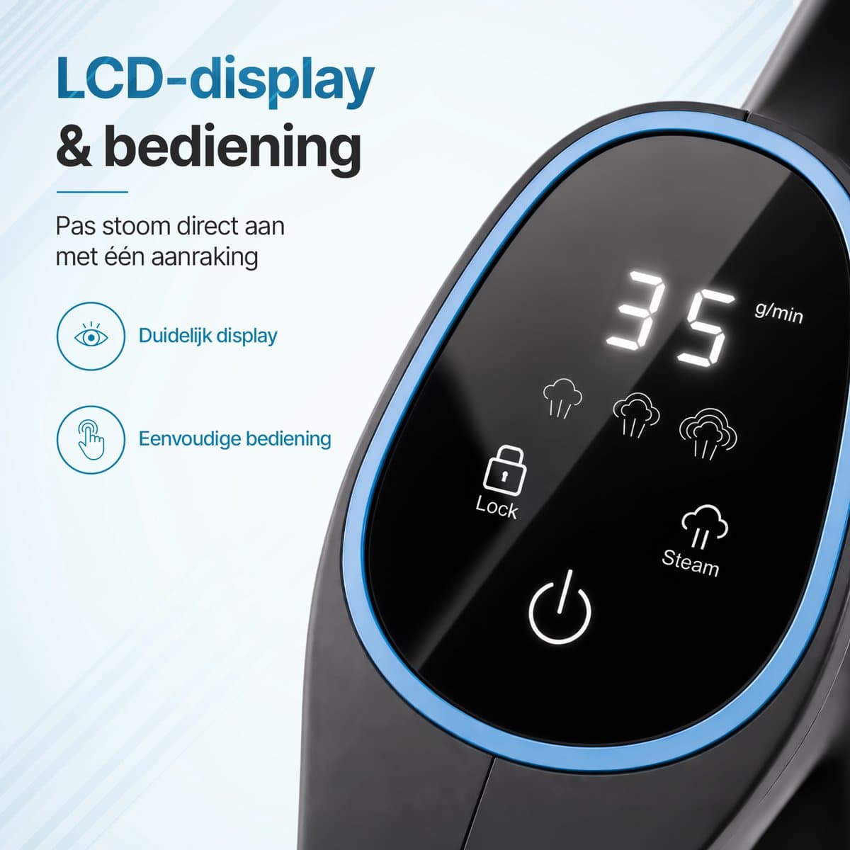 Olvy 14-in-1 Stoomreiniger - Dweilfunctie - Touchscreen - 125° Stoom – Mop - Tapijtreiniger – Vlekkenreiniger – Zetelreiniger - Handstoomreiniger – 5M Snoer thumbnail 2
