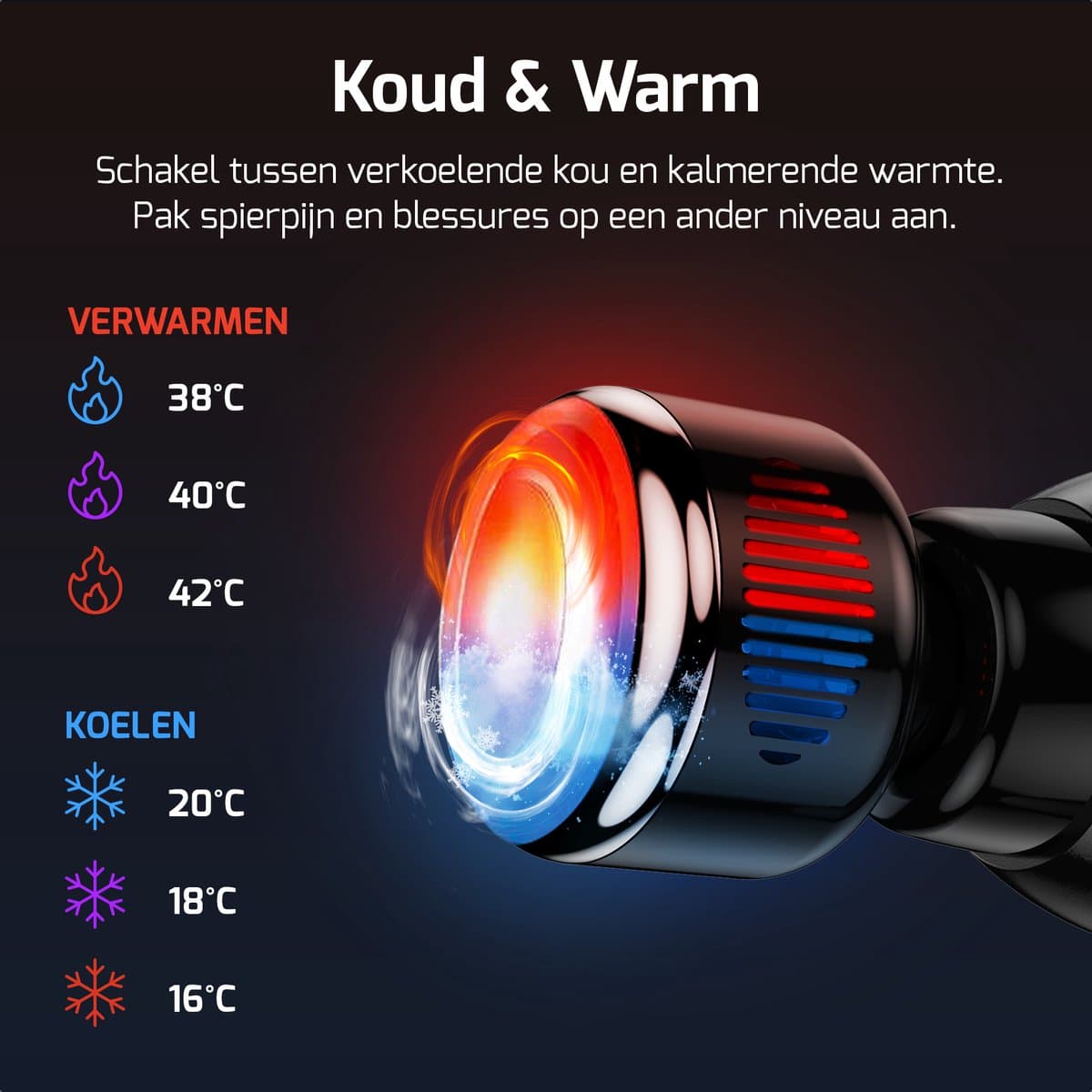FITAGE Infrarood Massage Gun: Warm & Koud, 30 standen - afbeelding 1