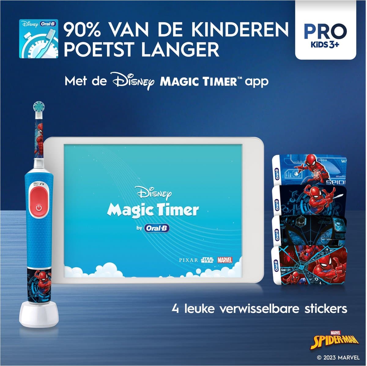 Oral-B Pro Kids Spiderman Elektrische Tandenborstel + Reisetui thumbnail 5