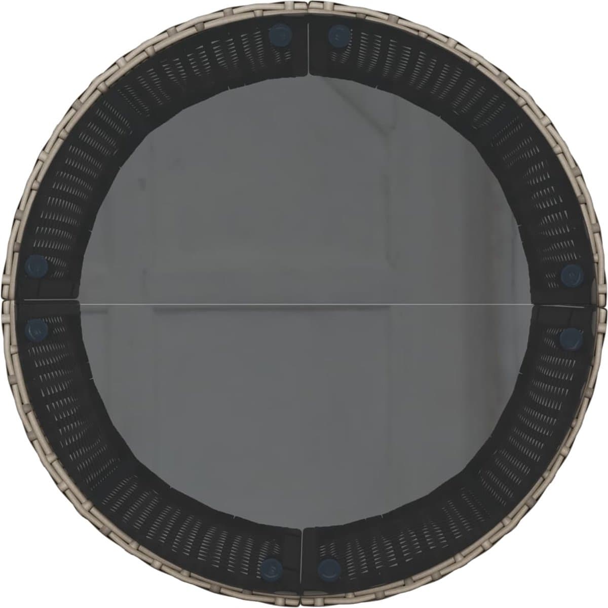 vidaXL - Tuinbank - met - tafel - en - kussens - rond - poly - rattan - grijs thumbnail 5