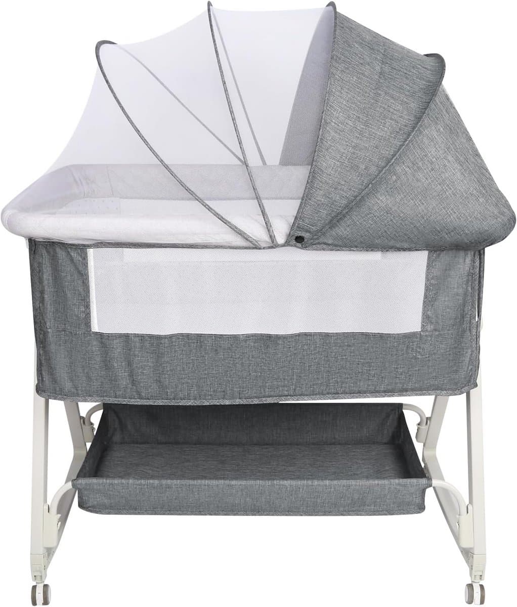 Verstelbare Co-Sleeper en Reiswieg met Matras voor Baby - 3-in-1 Functionaliteit