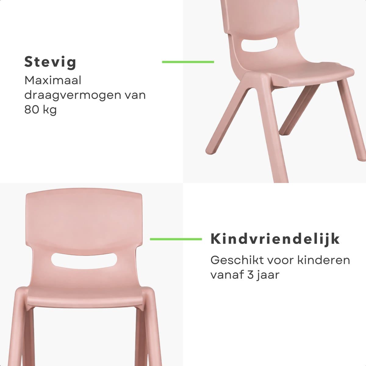 Cheqo® Kinderstoeltje - Kinderstoeltje Roze - Kinderstoel - Kinderstoel Roze - Peuterstoeltje - Peuterstoel - Kinder Tuinstoel - Tuinstoeltje Kind - Kinderstoel Buiten - Kinderstoel Binnen - Kunststof Kinderstoeltje - Plastic Kinderstoeltje thumbnail 6