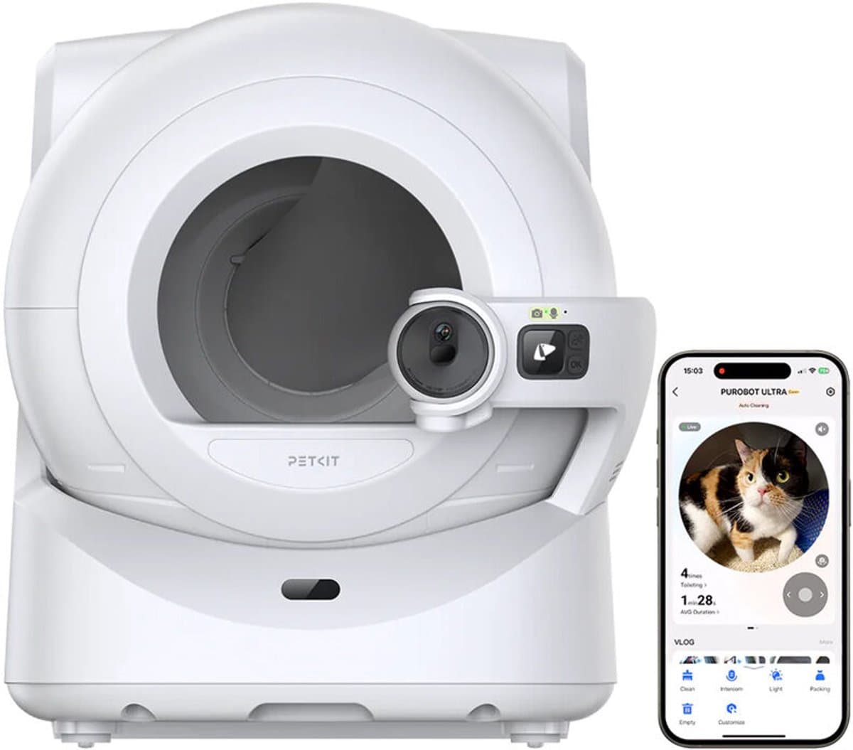 Petkit - Purobot Ultra - Automatische Kattenbak - Met camera - Revolutionaire 360° - Gedragsmonitoring - Diergezondheid thumbnail 7