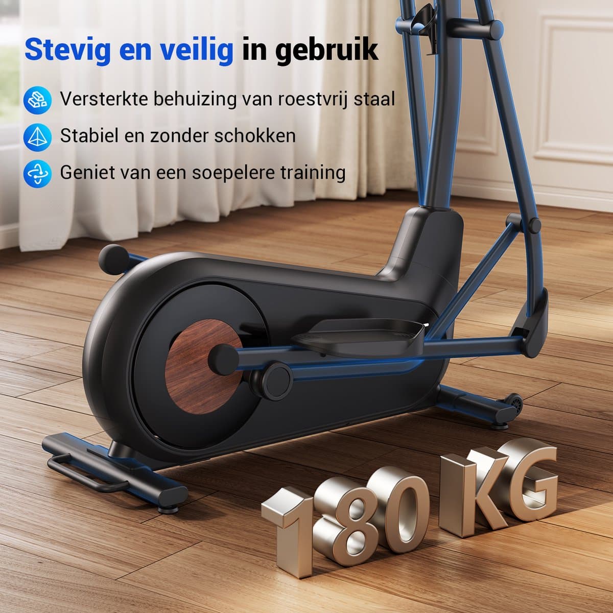 MERACH Crosstrainer met LCD en magnetische weerstand thumbnail 2