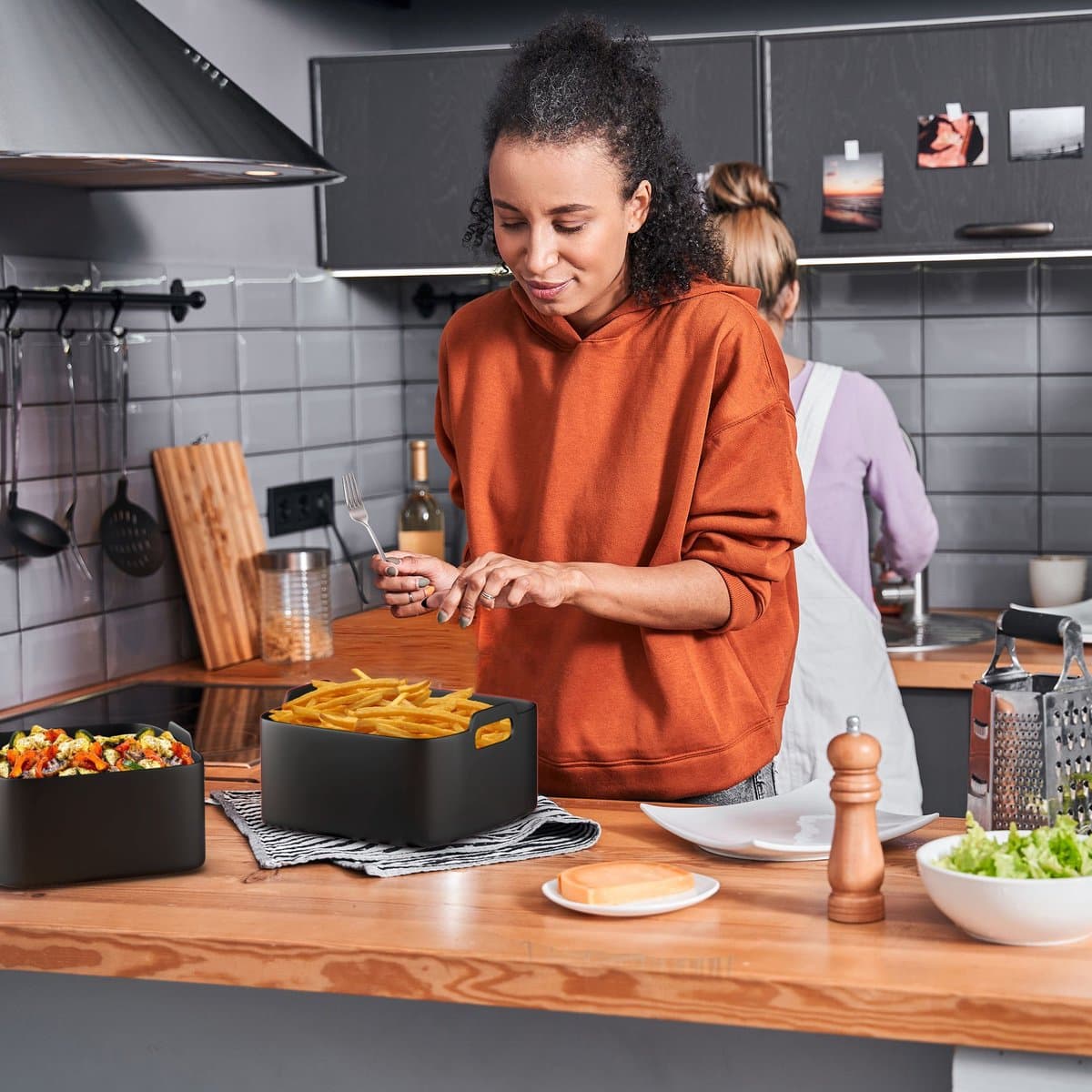 UNBOX 2 Stuks Airfryer Siliconen Bakje - Airfryer Accessoires - Airfryer Bakpapier - Airfryer Mandje voor Philips Airfryer 6,2L - Princess Airfryer XL 5,5L, 6,5L - Ninja Airfryer XXL 6,2L thumbnail 7