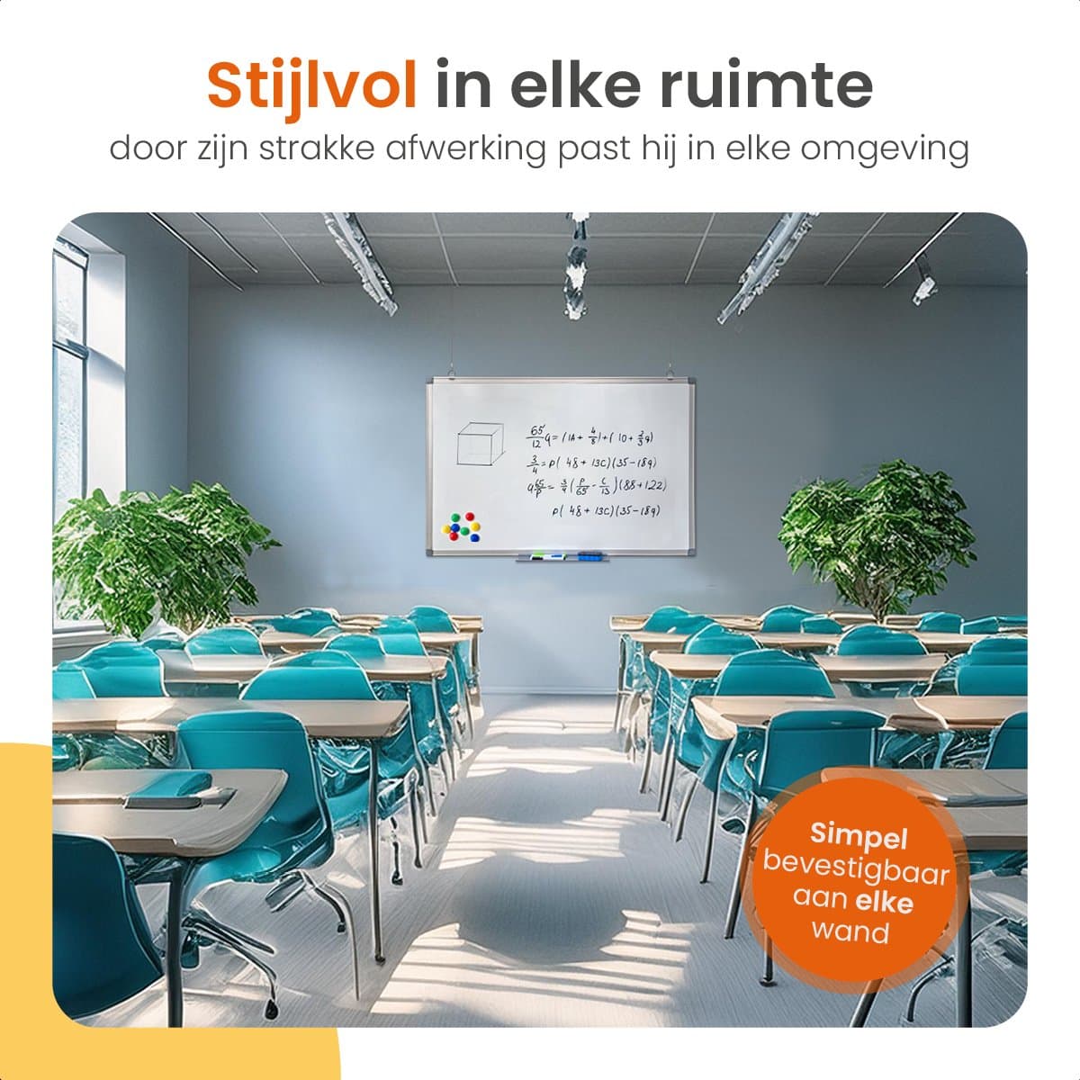 Goliving Whiteboard met Stiften - 60 x 90 cm - Magnetisch bord - Weekplanner - Schoolbord - Emaille Magneetbord thumbnail 4