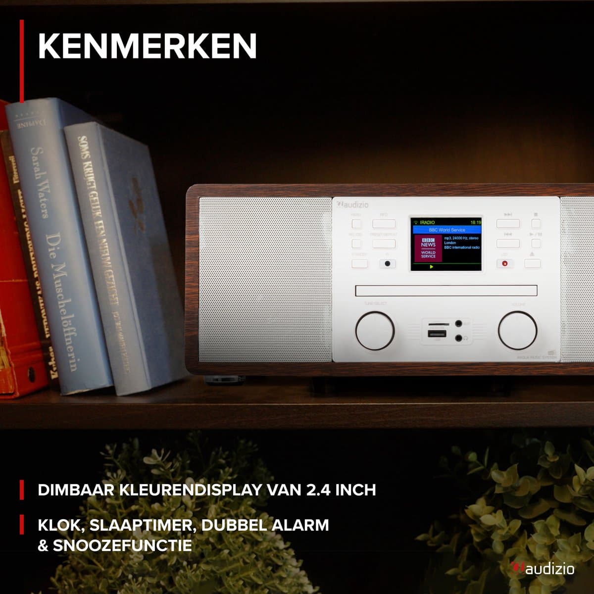 Internetradio - Audizio Avola alles-in-één radio met Bluetooth - DAB+/FM - CD speler - Wit thumbnail 2