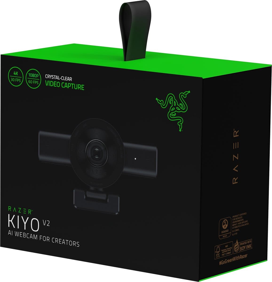 Razer Kiyo V2 - Webcam - 4K - Ingebouwde Microfoon - 30 FPS - Zwart thumbnail 8