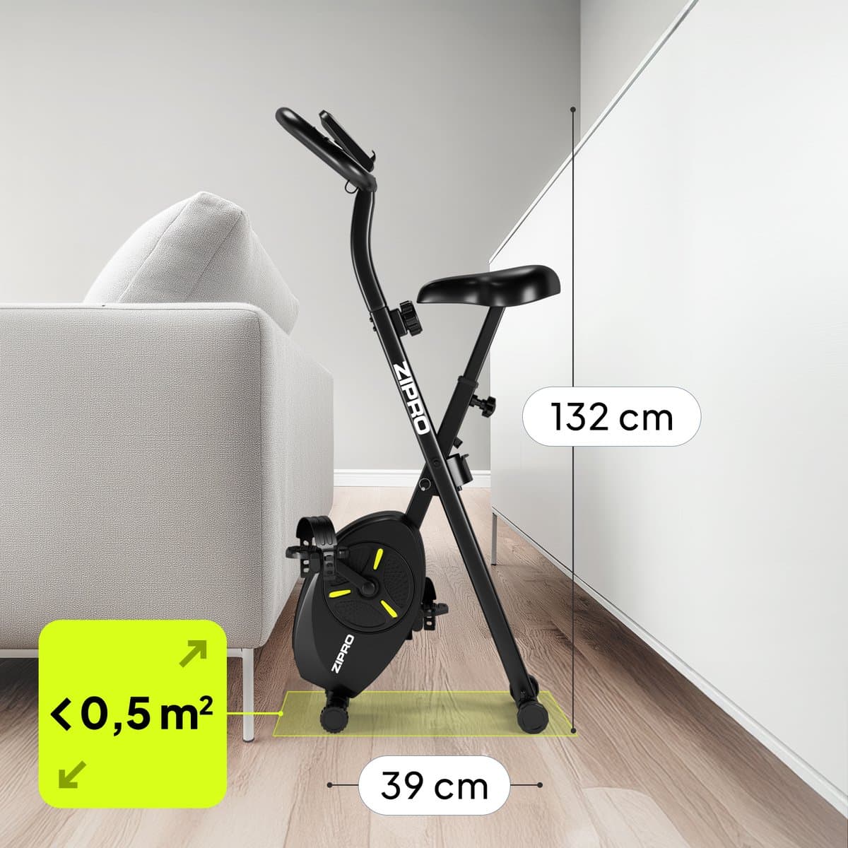 ZIPRO ECLIPSE X - Opvouwbare Hometrainer - X-Bike - 110kg Belasting - Bluetooth App - Fitness Fiets thumbnail 8